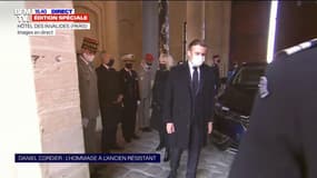 Emmanuel Macron est arrivé aux Invalides pour l'hommage à l'ancien résistant Daniel Cordier 