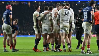 L'Angleterre fête un essai face à la France à Twickenham, 2e journée du Tournoi des 6 nations 2025, 8 février 2025