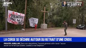 En Corse, une croix à l'entrée du village de Quasquara au cœur d'un conflit