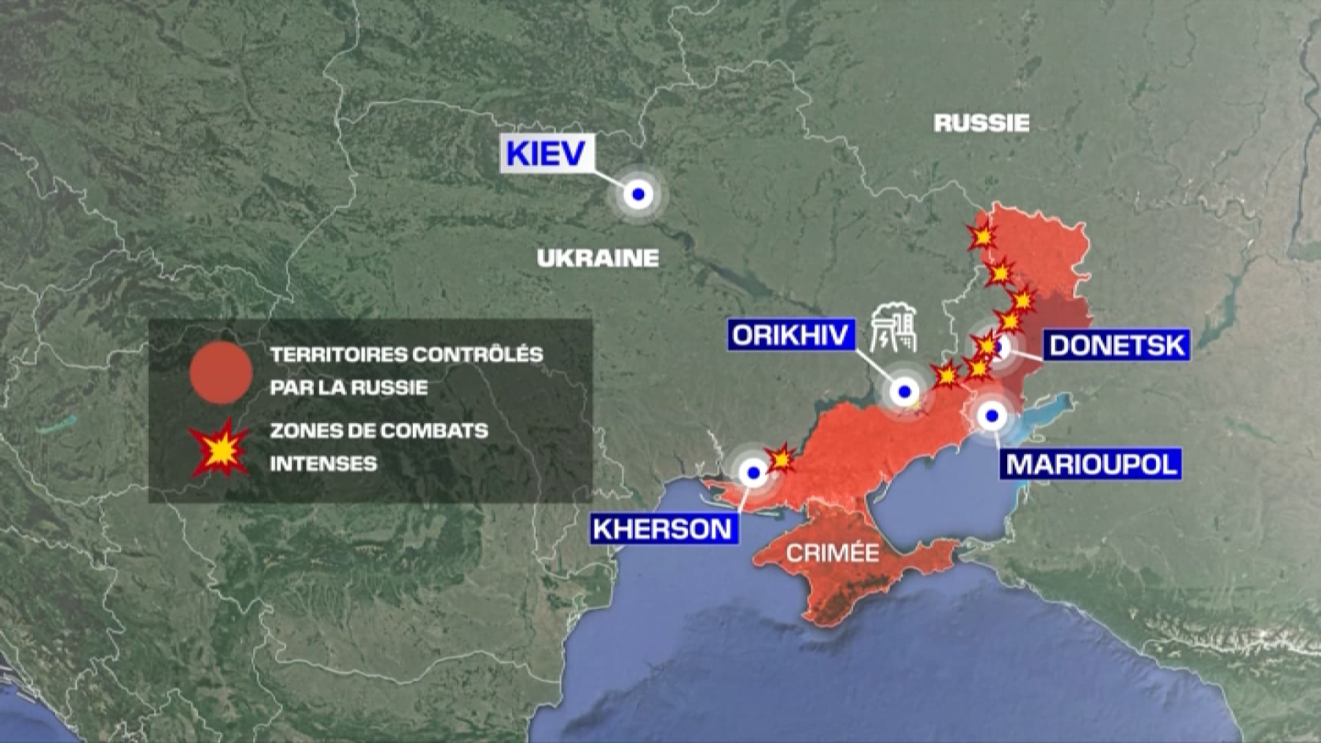 La ville d'Orikhiv, sur la ligne de front entre l'Ukraine et les territoires russes, février 2024 