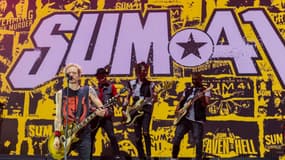 Deryck Whibley et les membres du groupe Sum 41 aux Eurockeennes de Belfort le 6 juillet 2024.