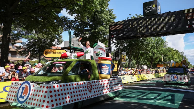 La caravane du Tour de France 2024, le 4 juillet, à Dijon.