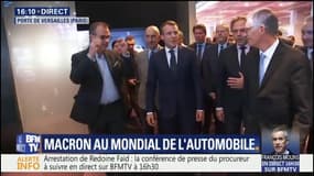 En pleine tempête politique, Emmanuel Macron arrive au mondial de l'automobile