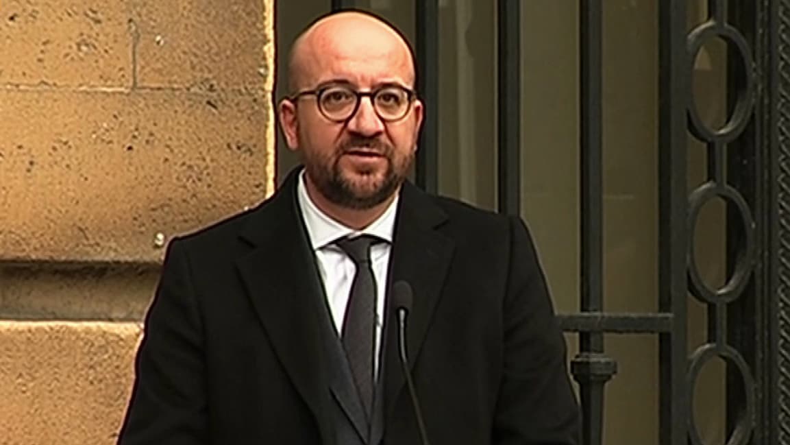 Le Premier ministre belge Charles Michel, lors de son discours au Palais de la Nation. 