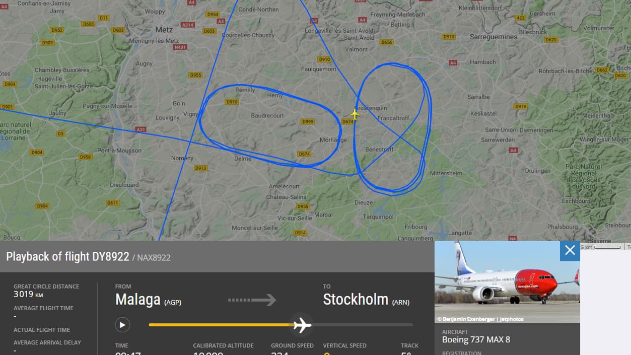 Le Boeing a tourné en rond avant de rejoindre l'aéroport de Paris-Vatry