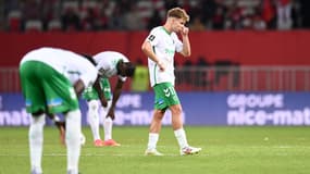 Les joueurs de Saint-Etienne lors de la déroute contre Nice le 20 septembre 2024.