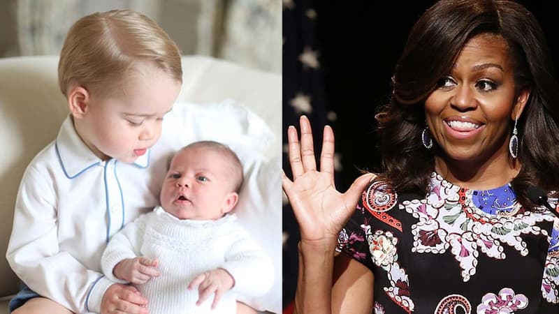 Michelle Obama, en visite officielle en Grande-Bretagne a offert quelques cadeaux aux enfants du prince William.