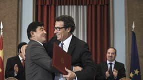 Cao Guangjing, le patron de Trois Gorges, et Antonio Mexia, celui d'Energias de Portugal (EDP).