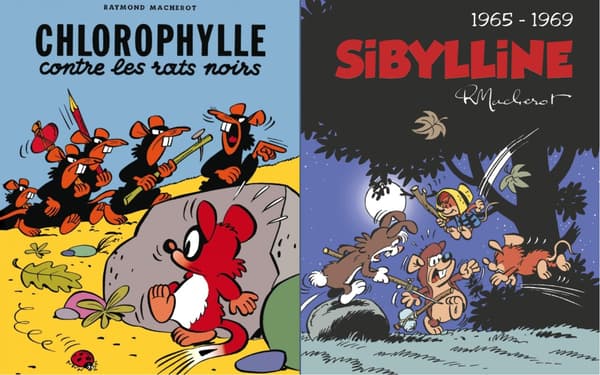 Les couvertures de "Chlorophylle contre les rats noirs" et de l'intégrale "Sibylline" de Raymond Macherot