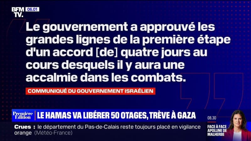 Israël/Hamas: que comprend l'accord sur la libération des otages?