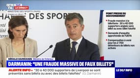 Incidents au Stade de France: selon Gérald Darmanin, "70% des billets étaient faux lors des préfiltrages" 