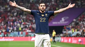 Théo Hernandez lors de France-Maroc, à Al-Khor le 14 décembre 2022