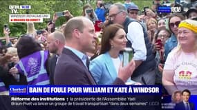Le prince William et la princesse Kate s'offrent un bain de foule à Windsor