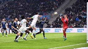 Samuel Gigot buteur lors d'OM-Strasbourg, le 12 janvier 2024.