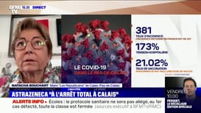 Natacha Bouchart, maire LR de Calais, se désole qu'il lui reste "plus de 50%" des doses du vaccin AstraZeneca à écouler