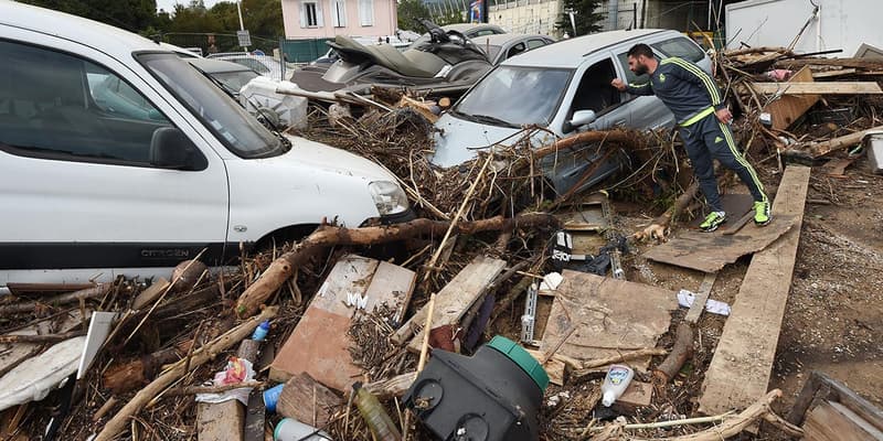 Une rue de Cannes au lendemain de l'inondation monstre qui a fait 20 morts en 2015.