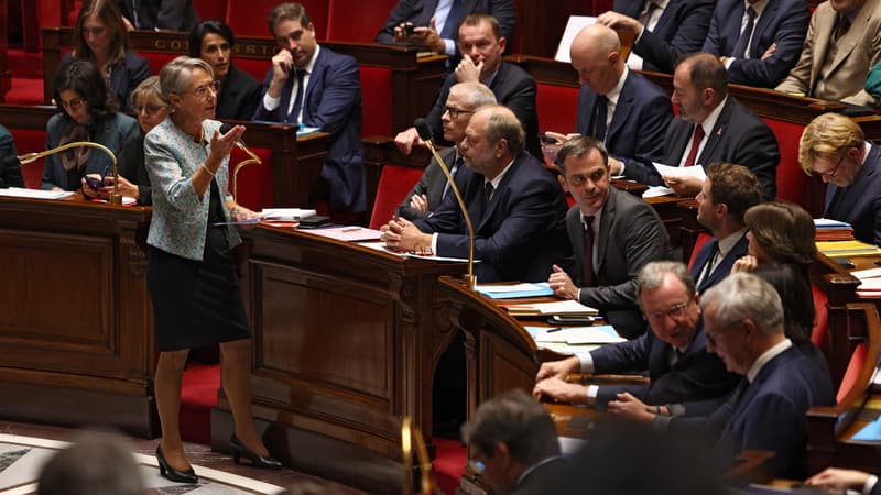 Élisabeth Borne et plusieurs membres du gouvernement le 11 octobre 2022 à l'Assemblée nationale. 