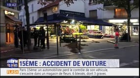 Paris: une voiture percute un magasin de fleurs, 3 blessés graves