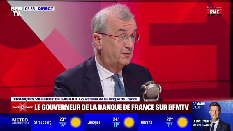 François Villeroy de Galhau (gouverneur de la Banque de France) estime que l'inflation va revenir durablement autour des 2%