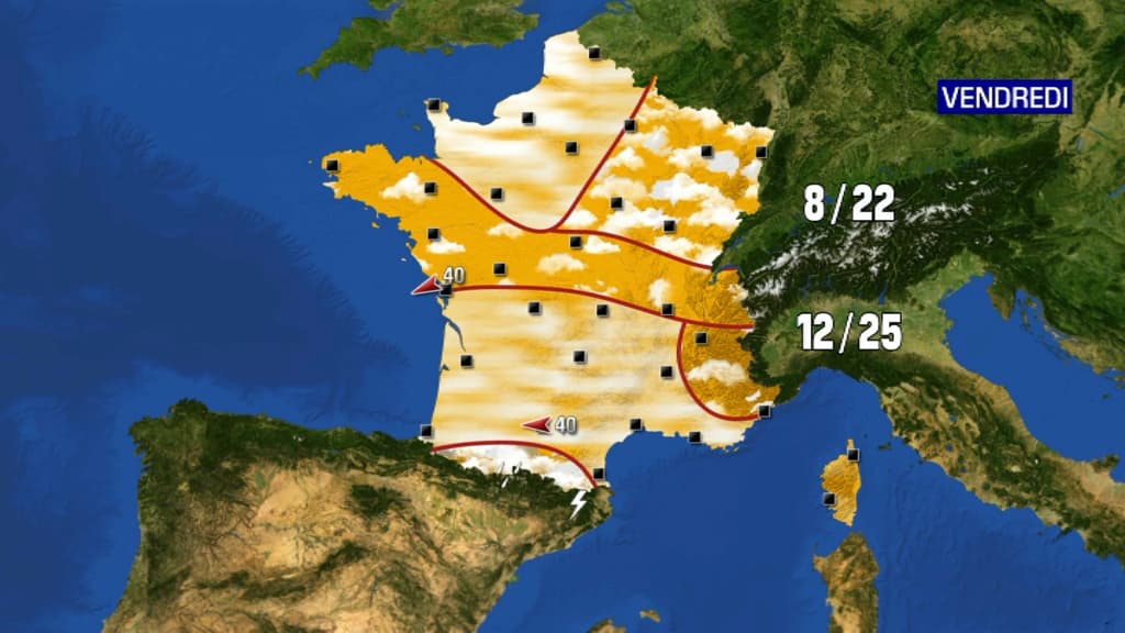 La météo de vendredi La météo de vendredi
