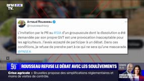 Le président de la FNSEA, Arnaud Rousseau, refuse de prendre part au grand débat du Salon de l'agriculture si le collectif des Soulèvements de la Terre y est également convié