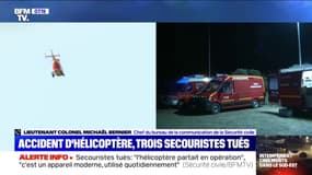 Intempéries: les trois secouristes tués lors d'un accident d’hélicoptère étaient "expérimentés" selon un responsable de la Sécurité civile