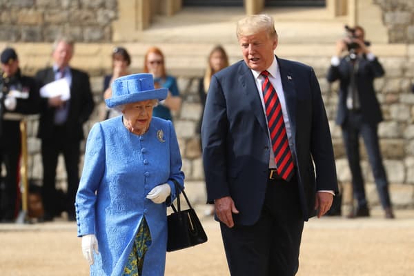 Queen Elizabeth II and Donald Trump in July 2018