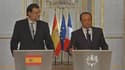 François Hollande répondait aux questions lors d'un point presse en compagnie de Mariano Rajoy.