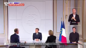 Guerre en Ukraine: "Nous avons tout fait pour rétablir la paix" affirme le président de la République Emmanuel Macron