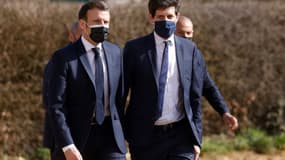 Emmanuel Macron et Julien Denormandie en Côte-d'Or, le 23 février 2021.