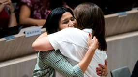 La sénatrice Samia Ghali et la nouvelle maire de Marseille Michèle Rubirola, le 4 juillet 2020 à Marseille