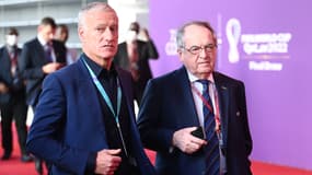 Le sélectionneur des Bleus, Didier Deschamps, et le président de la Fédération française de football (FFF) Noël Le Graët.