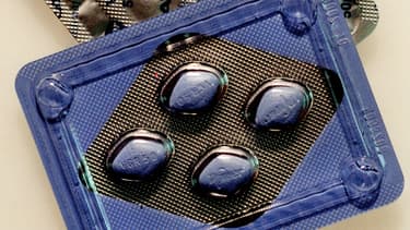 Une plaquette de pilules Viagra, médicament contre l'impuissance masculine.