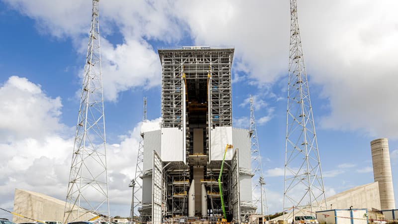 La rampe de tir d'Ariane 6 en construction à Kourou le 6 mars 2020