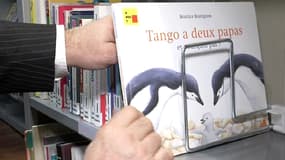 A la bibliothèque municipale du Chesnay, le livre pour enfants "Tango a deux papas" est désormais rangé sur un rayon adulte.