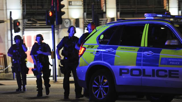 La police, mobilisée le 3 juin 2017, lors des attaques perpétrées à Londres. 