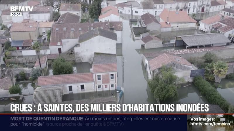 Crues: 2.000 d'habitations inondées à Saintes et de nombreux habitants évacués