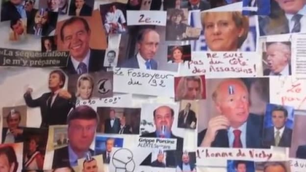 Le fameux "mur des cons" polémique, qui était affiché dans les locaux du Syndicat de la magistrature.