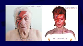 Une retraitée maquillée comme David Bowie sur la pochette de l'album Aladdin Sane 