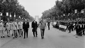 Le général de Gaulle à Paris, lors du défilé du 14 juillet 1965.