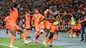 Oumar Diakite célébrant le but du 2-1 lors de Cote d'Ivoire Mali (2-1), 3 février 2024
