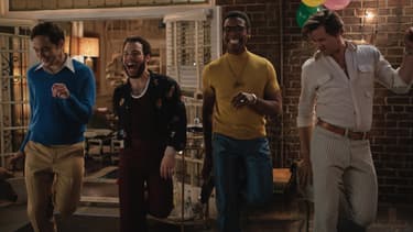 Jim Parsons, Robin de Jesús, Michael Benjamin Washington et Andrew Rannells dans "The Boys in The Band"