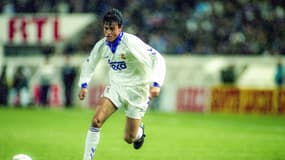 Luis Enrique lors du match PSG-Real Madrid (1-1, quart de finale retour Coupe des coupes), le 15 mars 1994