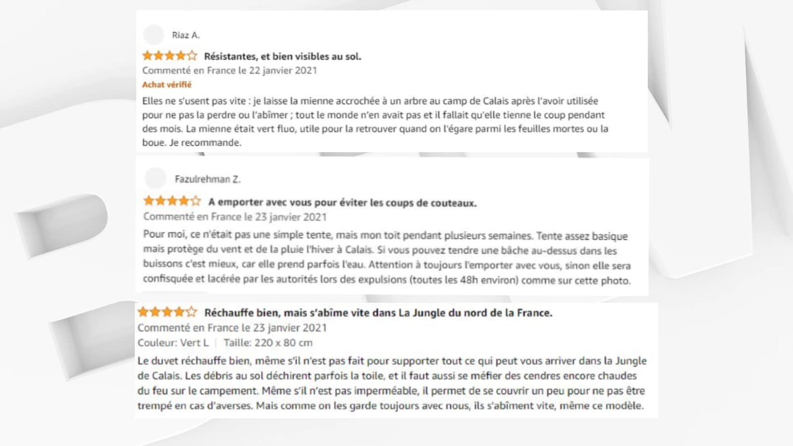 Une association d'aide aux migrants appelle aux dons en détournant les commentaires sous certains articles vendus par Amazon.