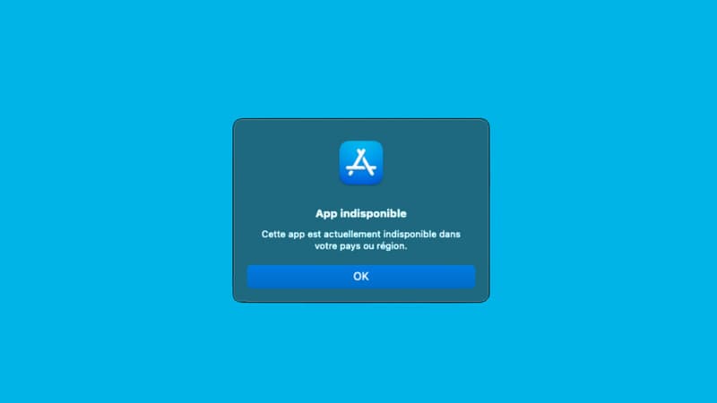 Application non disponible dans l'App Store