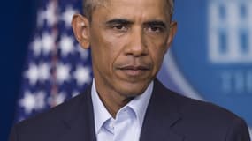 Barack Obama, lundi, lors d'un discours devant la presse internationale.