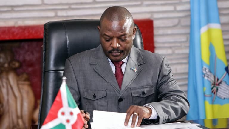 Pierre Nkurunziza, président du Burundi en juin 2018 à Gitega.