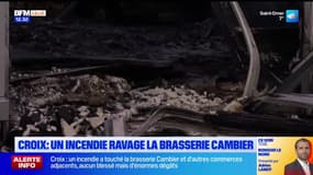 Nord: un incendie ravage deux bâtiments, dont la brasserie Cambier, à Croix