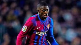 Ousmane Dembélé avec le FC Barcelone, au Camp Nou le 24 avril 2022