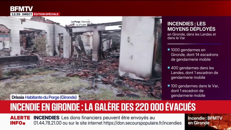 Incendie en Gironde: "Nous sommes partis en catastrophe", témoigne cette habitante du Porge